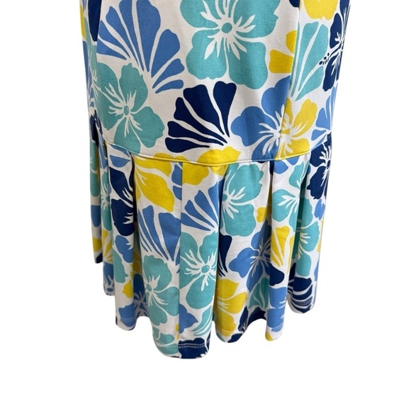 J. McLaughlin Dorte Short Sleeve Pleated Tennis Dress Blue Floral Print NWT - Picture 8 of 14